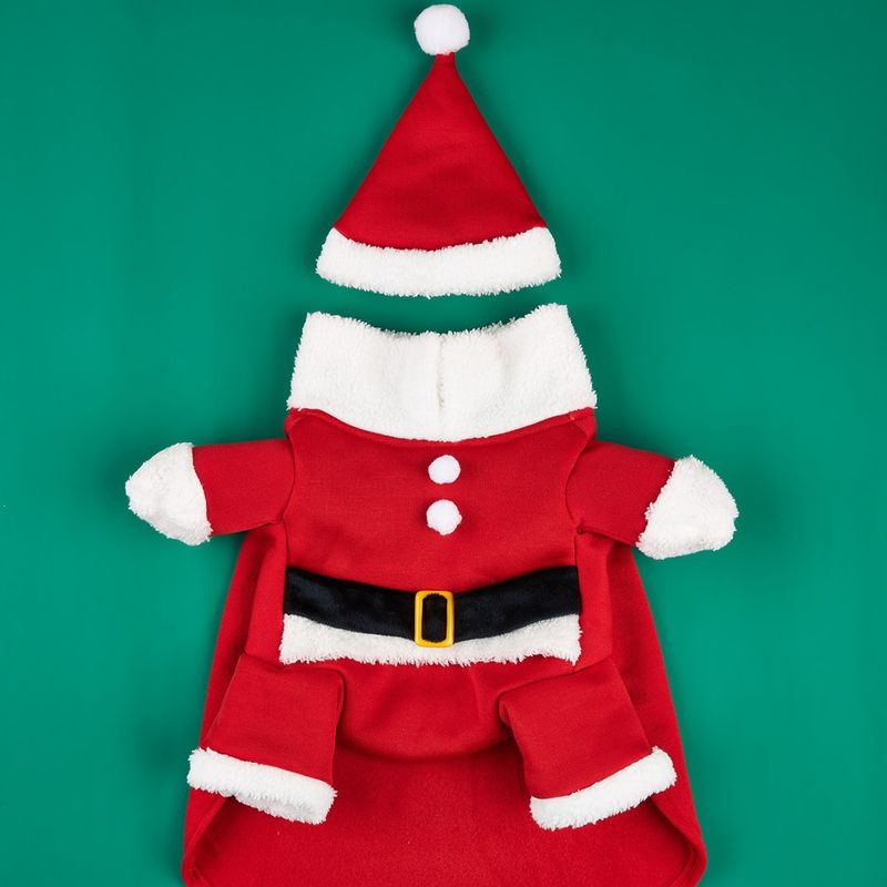 Santa Claus Clothes Autumn Winter Cat Pet Apparel Teddy Small Dog Transformation Outfit_voghion.com