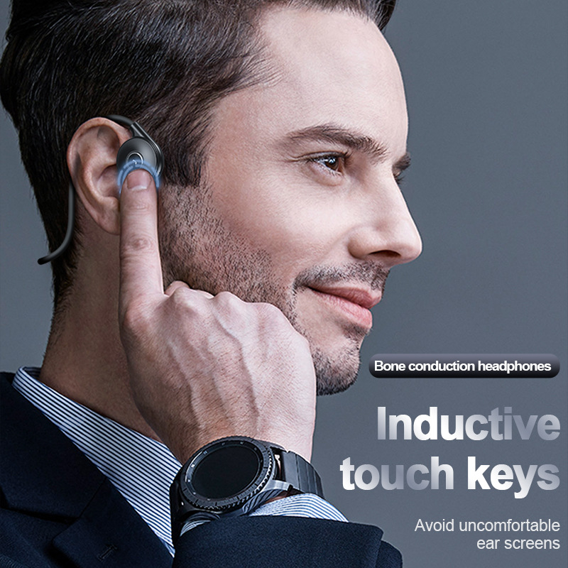 New M1 Bluetooth earphones with bone conduction on the band label, running ear hanging sports, true stereo business_voghion.com