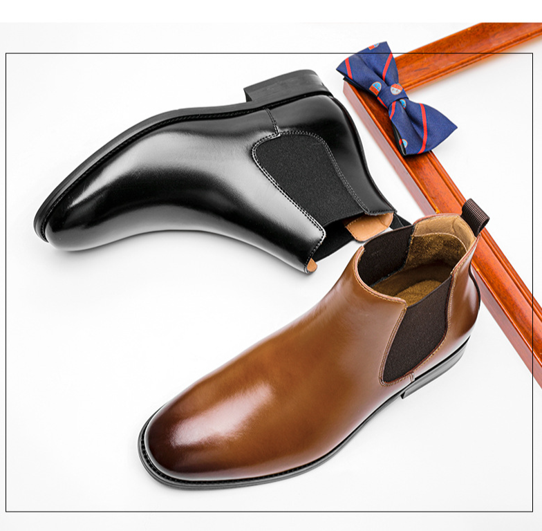 British Vintage Boots, Men's Shoes, Leather Round Toe, Short Boots, Fleece, warm leather boots, Martin boots, versatile boots, men_voghion.com