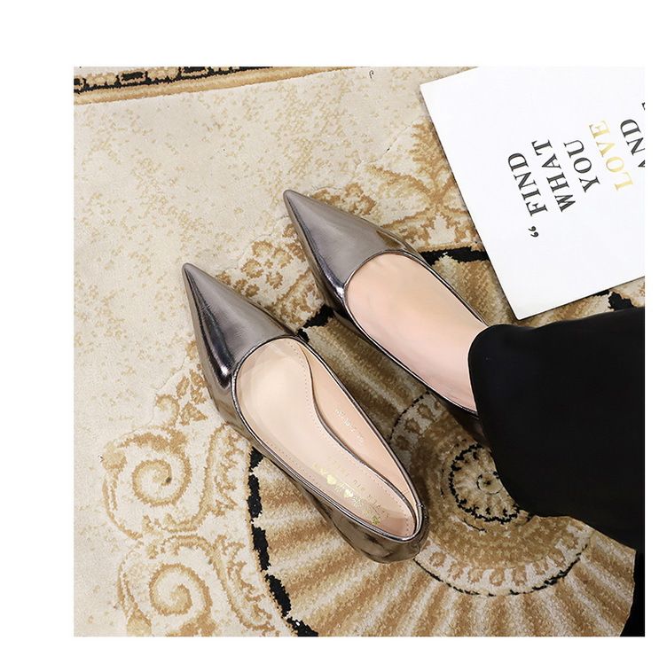 Comfortable Low-heeled Cat Heel Light-mouth Pointed Women's Shoes Spring And Autumn Single Shoes_voghion.com
