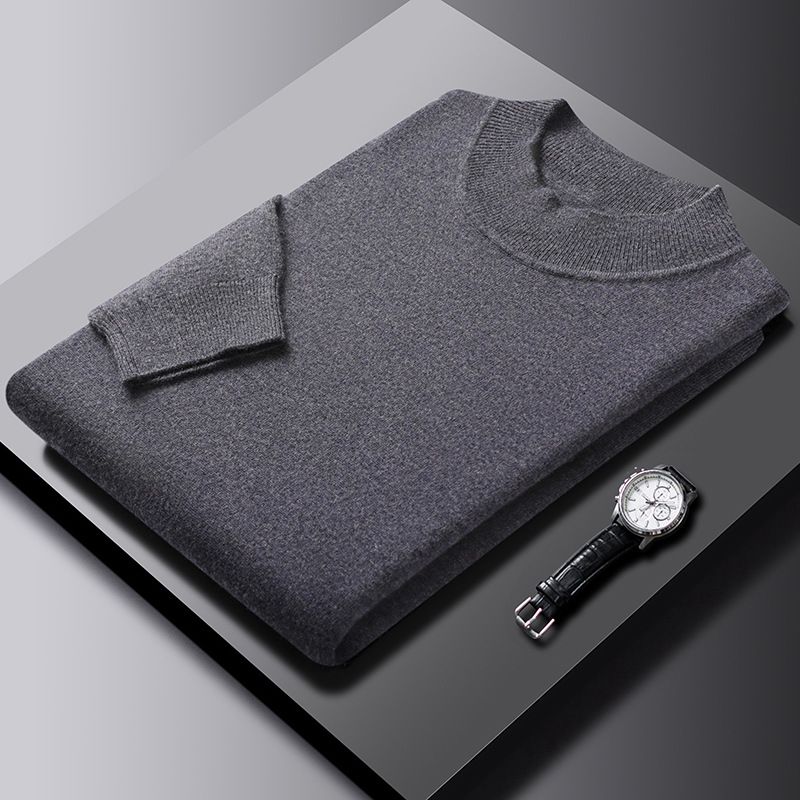 Abbigliamento maschile Maglione di lana da uomo autunno e inverno abbigliamento maschile giovanile maglione di base lavorato a maglia multicolore intimo in lana maglione a collo alto_voghion.com