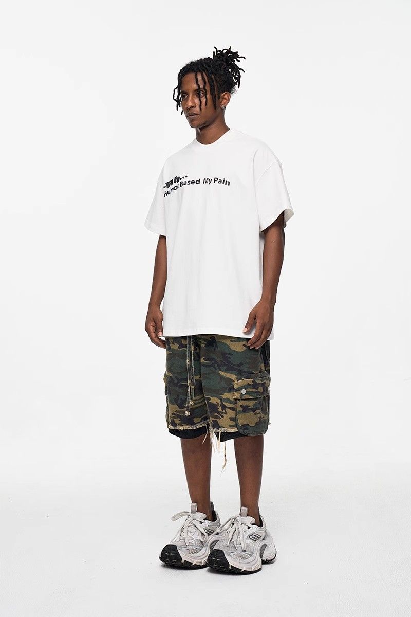 Men's Clothing High Street Washed Raw Edge Distressed Double Layer Retro Workwear Pocket Trendy Camouflage Shorts Summer Shorts Men's Trend_voghion.com