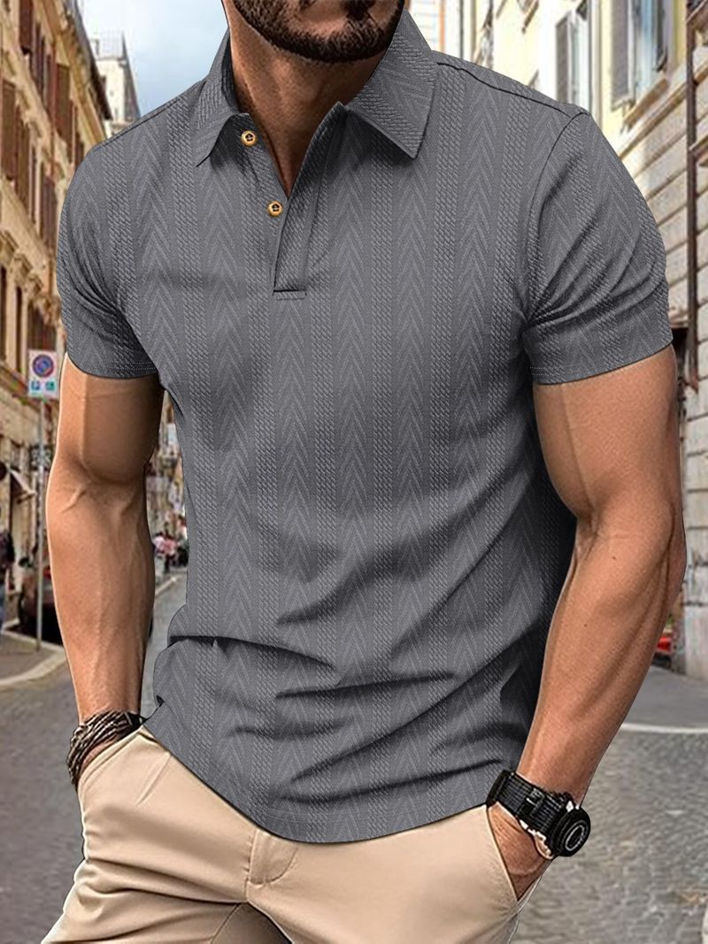 Unbeatable Quality 2024 Summer Outdoor Collar Men's T-shirt Solid Color Short Sleeved Polo Top_voghion.com
