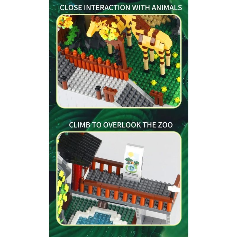 5000PCS Kreatywne Mikrocząsteczki Miasto Ulica Widok Las Deszczowy Panda Zwierzęta Zoo Klocki Złóż Klocki Zabawki Chłopiec Dziecko Prezent_voghion.com