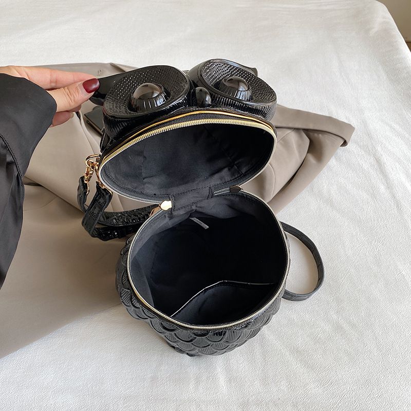 Textured Niche Crossbody For Women, Ins Style, Unique Handbag, Shoulder Bag, Owl-Shaped Embossed Box Bag_voghion.com
