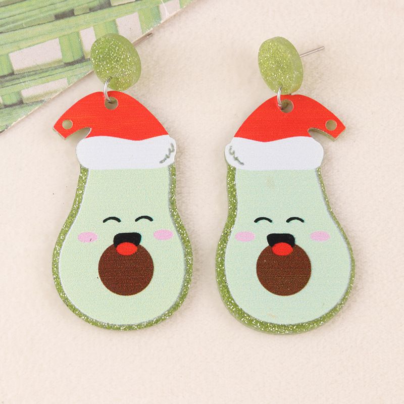 Cartoon Series Acrylic Snowman Cup Flower Personalized Wine Bottle Earrings Jewelry For Women_voghion.com