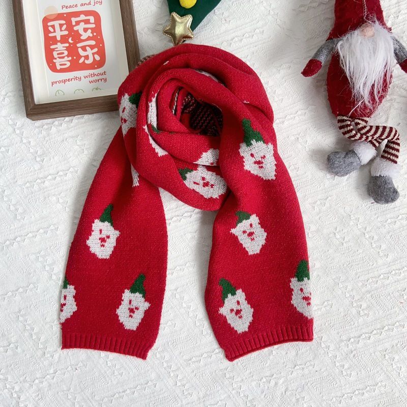 Haustier Neujahr Rot Weihnachtsgeschenk Hundeschal Verdickter Vielseitiger Herbst Winter Halswärmer Eltern-Kind-Set Ins_voghion.com
