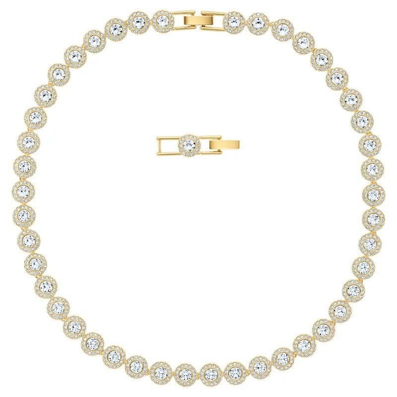 Retro Single Diamond Round Diamond Necklace Personality Temperament Full Diamond Button Necklace Female_voghion.com
