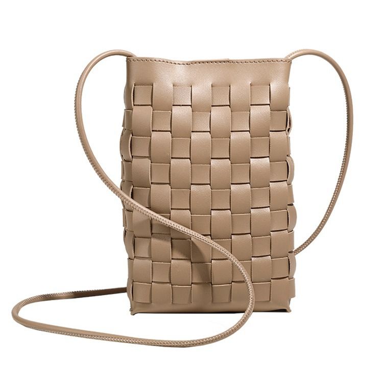 Borsa a tracolla casual semplice e fresca in stile coreano, nuova moda, per telefono intrecciato da donna 2024_voghion.com