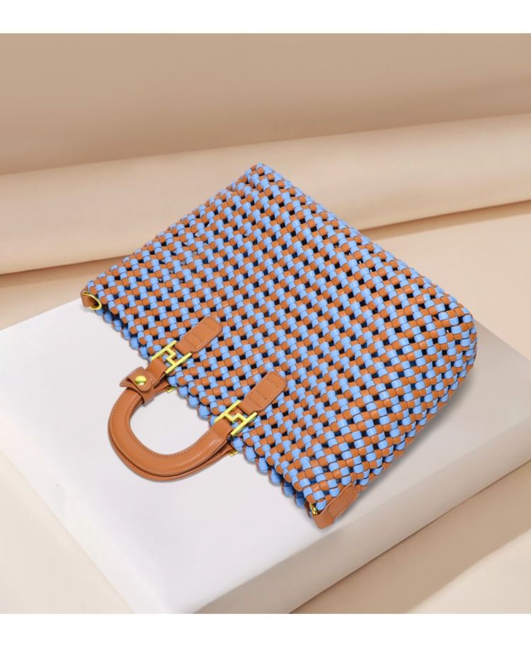 Håndvesker til kvinner, nye sommervevde handlevesker, enkle, uformelle skuldervesker, fasjonable og allsidige mor-og-barn-vesker, myntvesker._voghion.com