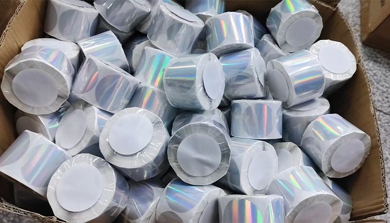 Holographic Round Seal Stickers - Thermal, Waterproof, Matte Silver Self-Adhesive Labels For Gifts & Packaging_voghion.com