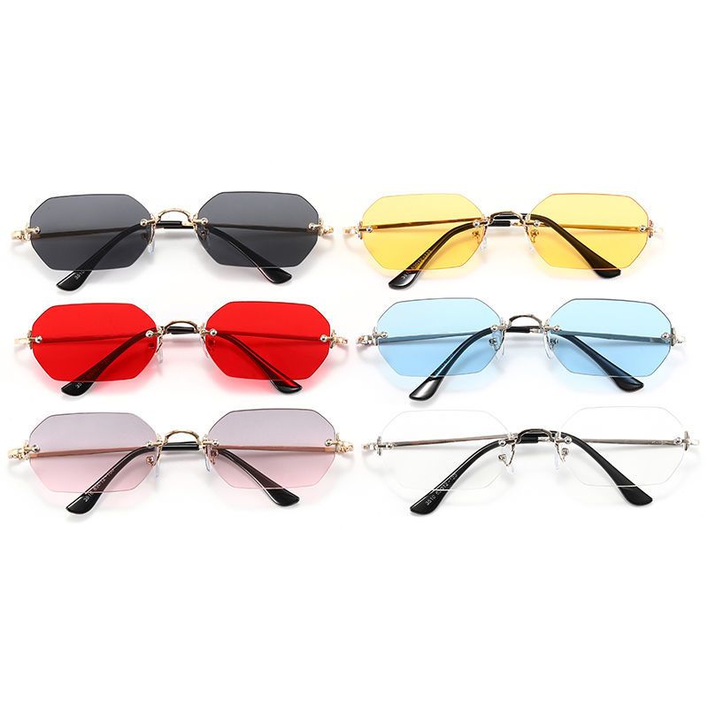 2025 New Retro Sunglasses Borderless Sunglasses Polygonal Small Frame Trendy Personalized Sunglasses_voghion.com