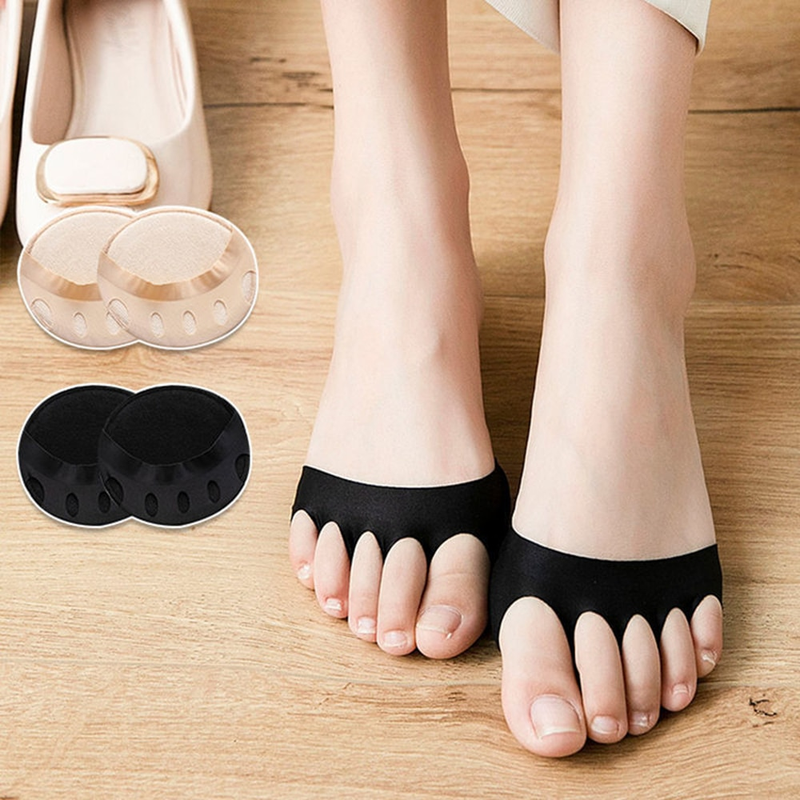 4/6/8 Stuks Vijf Tenen Voorvoet Pads Voor Vrouwen Hoge Hakken Half Inlegzolen Voet Pijn Zorg absorbeert Schok Sokken Masseren Teen Pad_voghion.com
