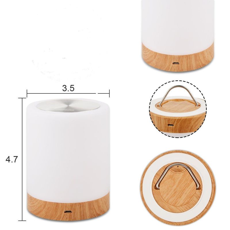 Lampada da comodino con luce notturna a LED colorata e creativa, con venature del legno, regalo per la casa, lampada da tavolo, luce d'atmosfera touch pat_voghion.com