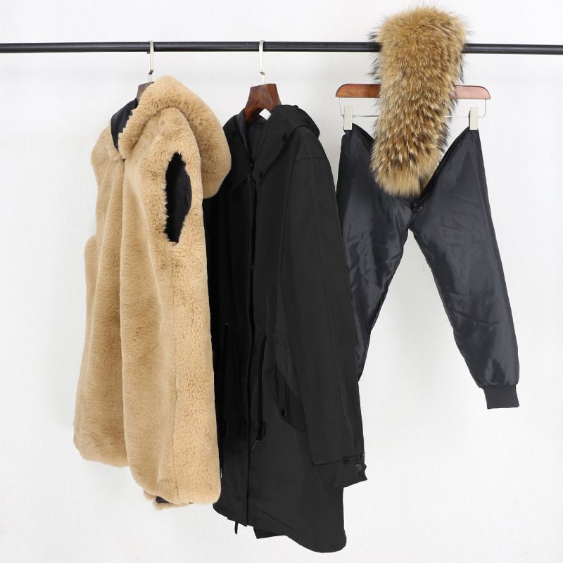 Women's Clothing hot sale winter parka for women with detachable fox fur collar lining fashionable warm ladies mid length coat_voghion.com