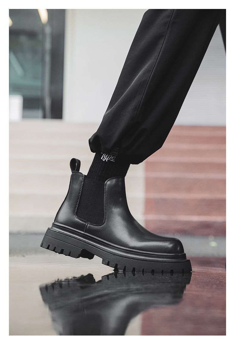Thick-soled Heightening Retro Martin Boots Blue Casual Boots_voghion.com