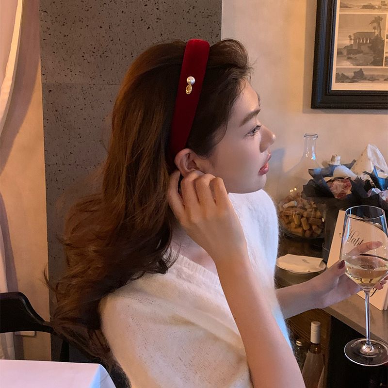 Fascia per capelli con etichetta dorata, stile squisito per feste serali, per donna, con bordo largo e corona alta, fascia per il lavaggio del viso di alta qualità_voghion.com