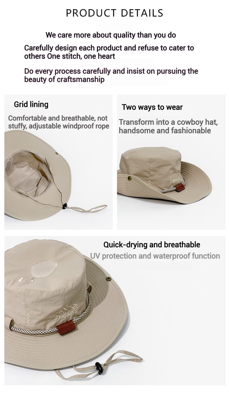 Nieuw binnen Outdoor ademend snel drogend vissershoed voor mannen en vrouwen bergbeklimmen zonbescherming vissen Western cowboyhoed_voghion.com