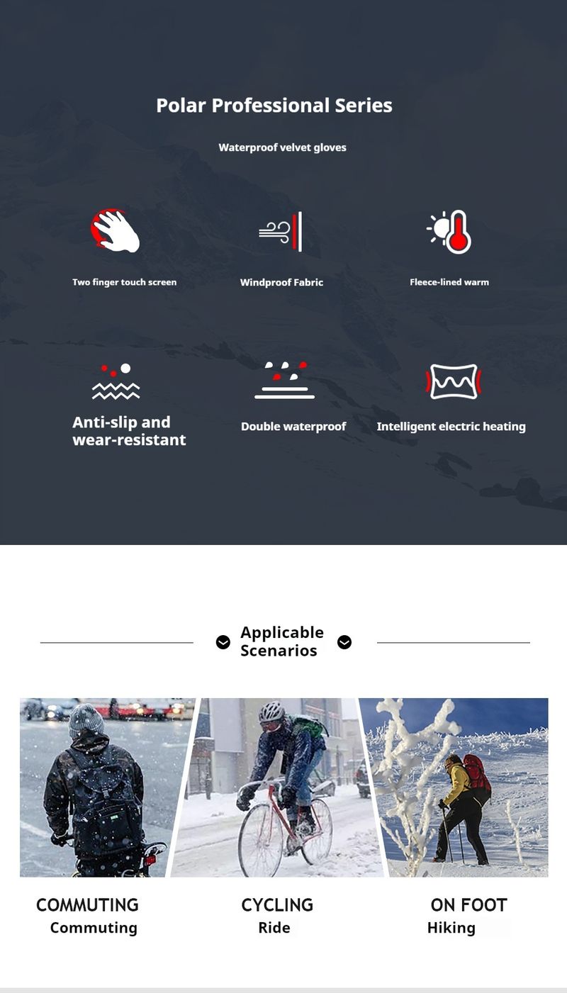 Sport all'aria aperta autunnali e invernali, ciclismo, sci, guanti caldi, ciclismo riscaldato, antifreddo, riscaldamento elettrico, touch screen impermeabile_voghion.com