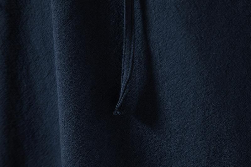 Pantaloni lunghi da uomo con maniche in cotone e lino, camicia Henley, set casual hippie da spiaggia, tinta unita, taglia europea_voghion.com