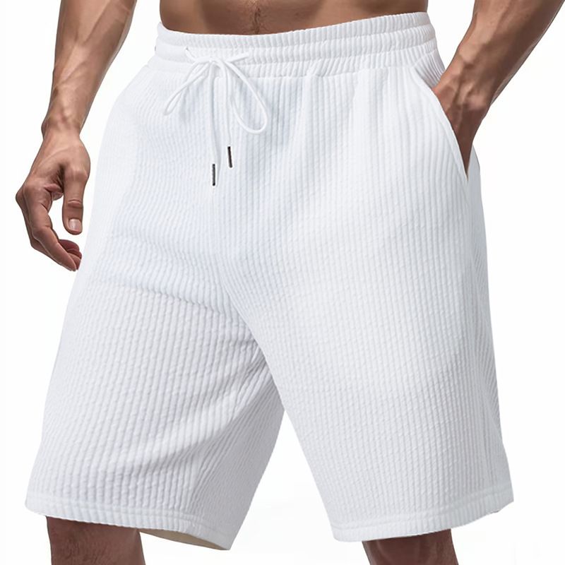 Vêtements pour hommes, short d'été léger et luxueux en jacquard double ligne, style décontracté, sport, ample, tendance, pour la plage_voghion.com