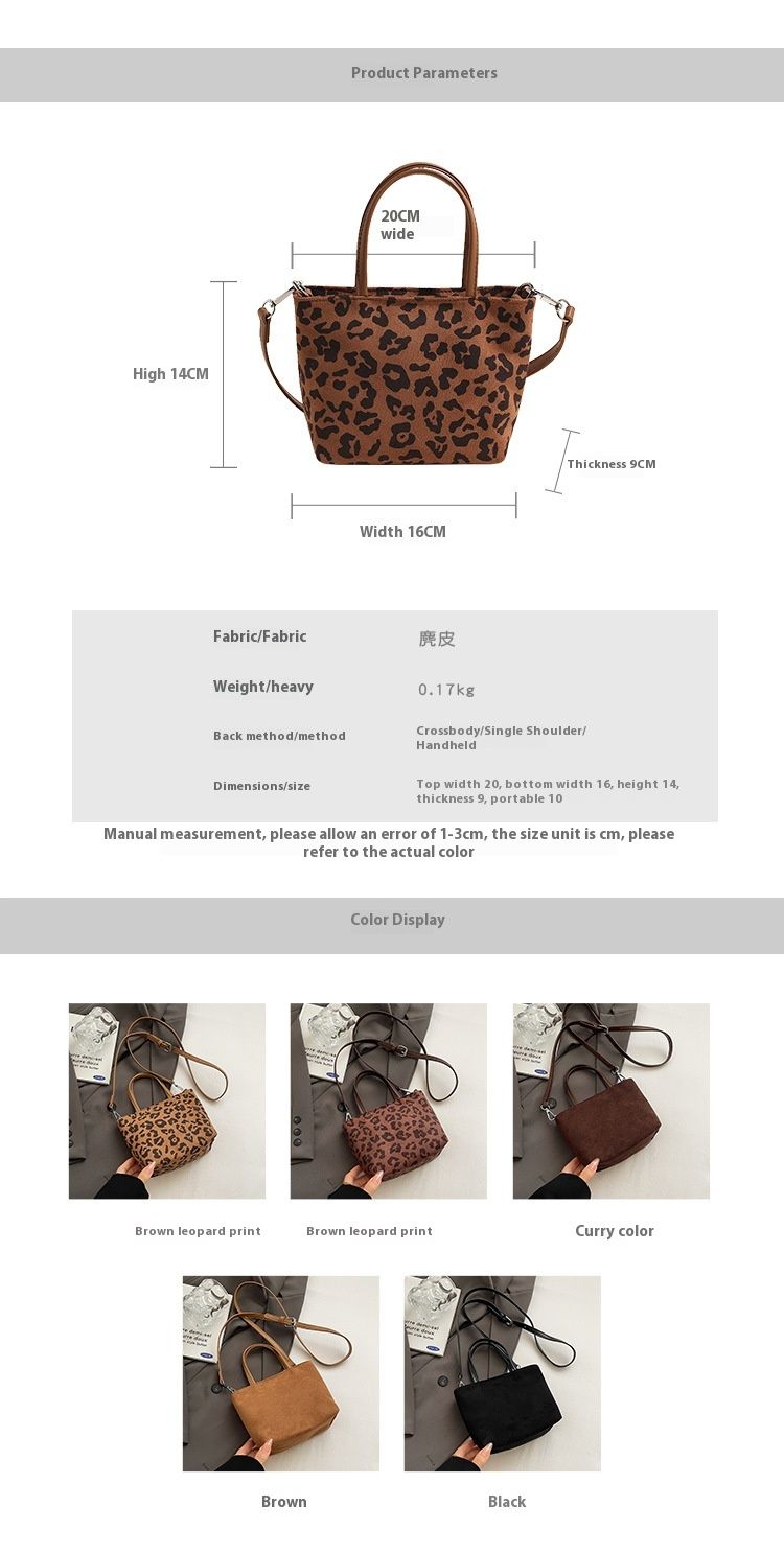 Advanced niche autumn/winter 2024 new trend leopard print crossbody for women, hand-held work bucket bag_voghion.com