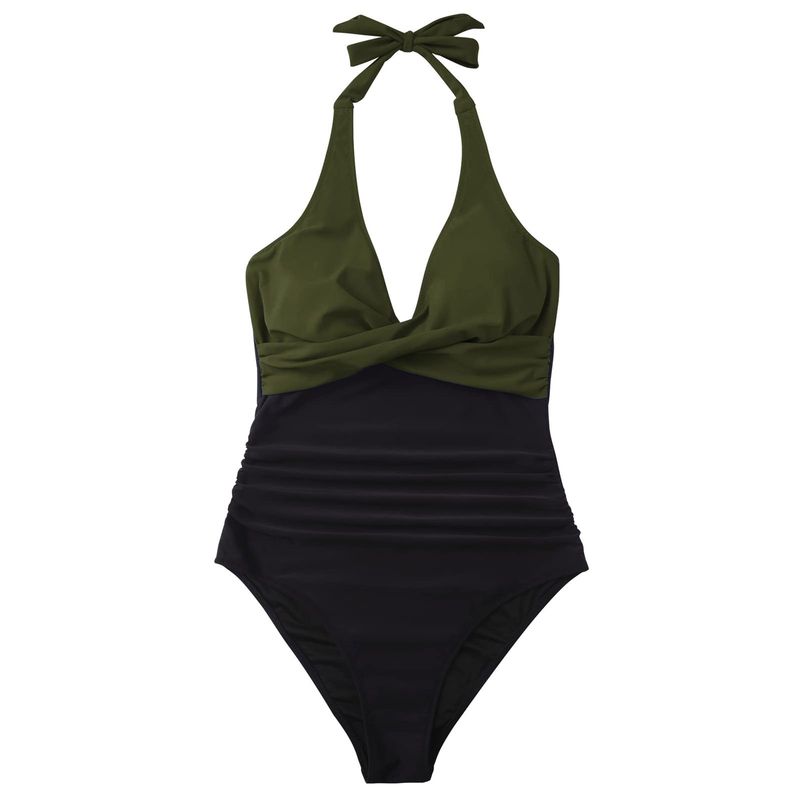 Maillot de bain une pièce pour femme avec sac croisé et lacets multicolores dos nu_voghion.com