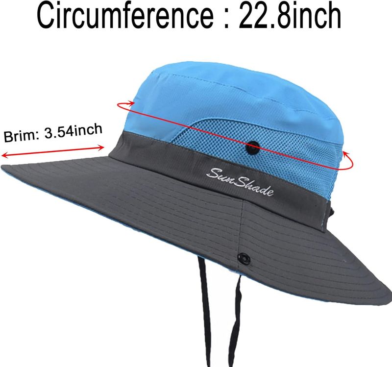 Cappello da pescatore da spiaggia UPF 50+ da donna e da uomo NPJY Sun con tesa larga da 3 pollici_voghion.com