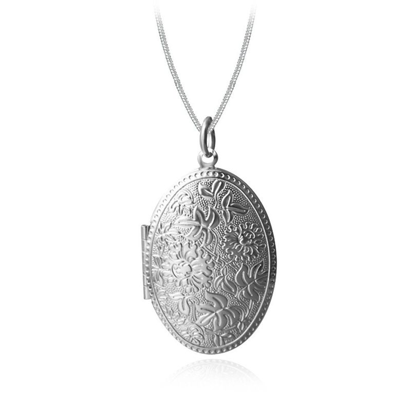 Collier avec pendentif simple plaqué argent pour femme, tendance, motif boîte photo_voghion.com