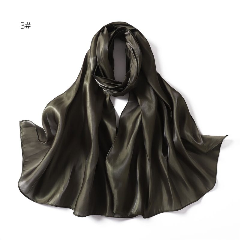 Unisex Solid color soft shimmering satin scarf women's scarf sunblock shawl Muslim_voghion.com