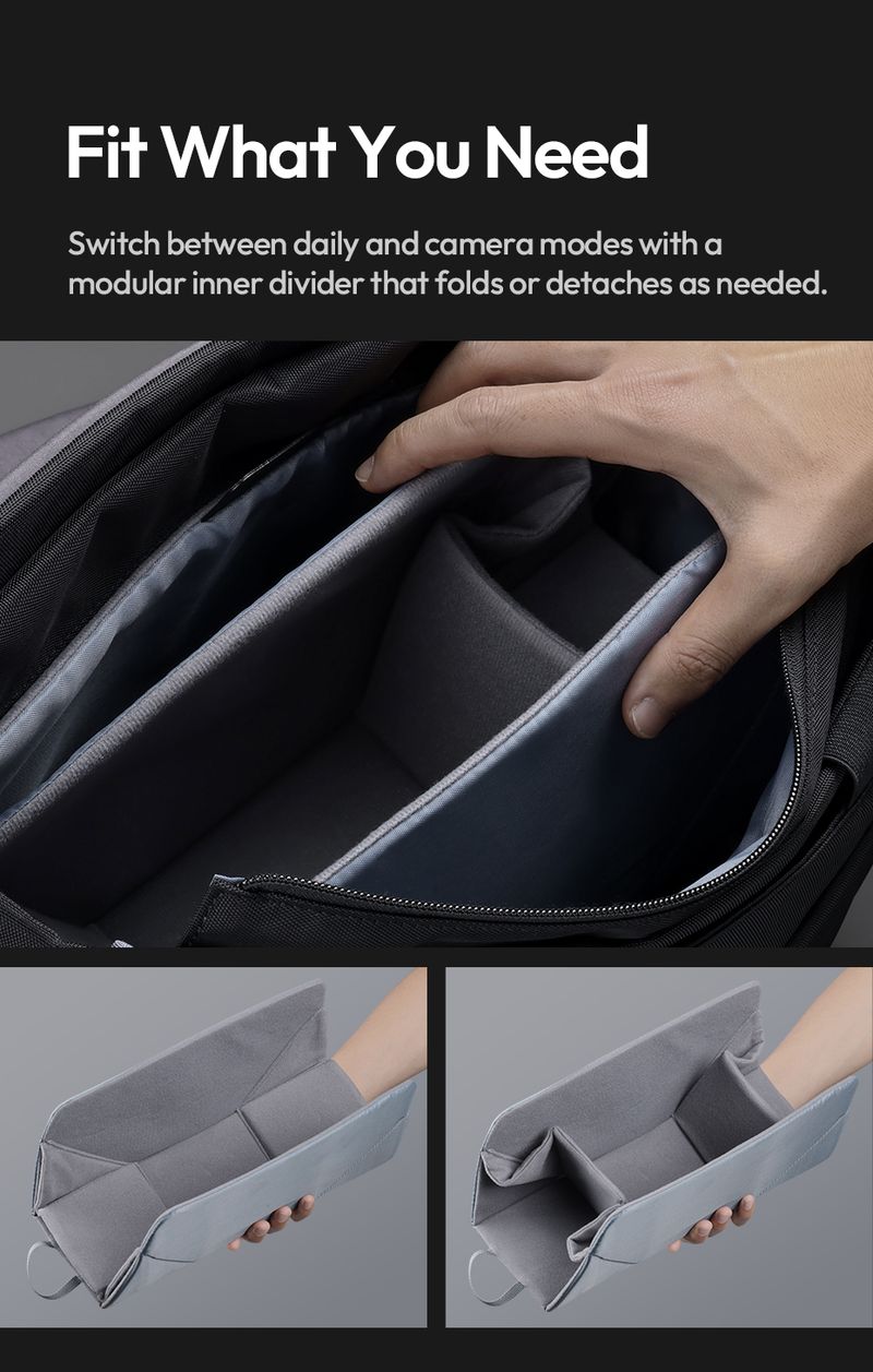 ulanzi TE88 Shoulder Crossbody Bag For Camera Tripod Tablet 3-Point Carry System 15L Capacity With Dividers_voghion.com