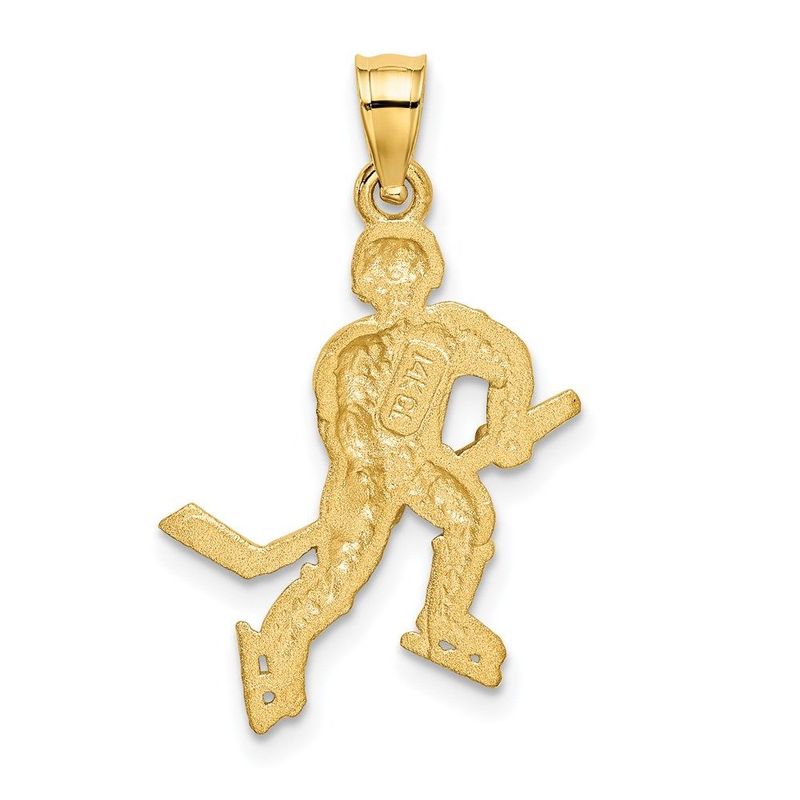 14K Satin D/C Hockey Player Pendant_voghion.com