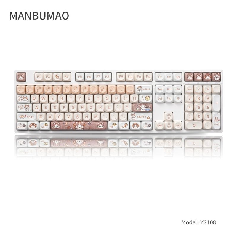 Testreszabott Walking Cat Yg108 Key vezetékes Nical billentyűzet három üzemmódú vezeték nélküli Bluetooth aranyos lány Moa Mahjong hang_voghion.com
