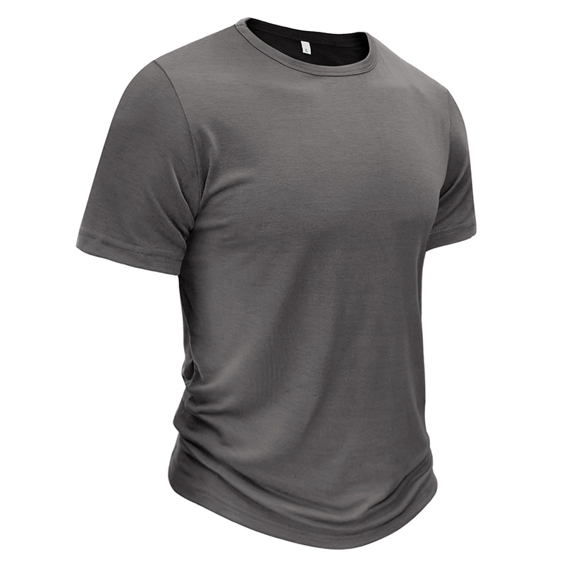 2023 Summer Round Neck Backing Short sleeved Inner Top Men's T-shirt_voghion.com
