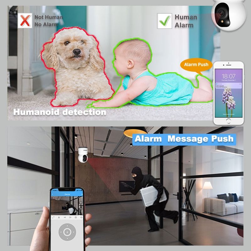 SH038 5MP QHD 5G WiFi IP Camera, Support Night Color & Motion Detection & Two Way Talk & Human Detection & TF Card, EU Plug_voghion.com