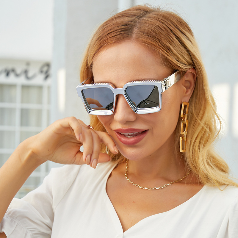 Sonnenbrillen mit Diamantrahmen, weibliche Internet-Berühmtheit, Millionär, Sonnenbrillen im gleichen Stil, modische Sonnenbrillen für Männer_voghion.com