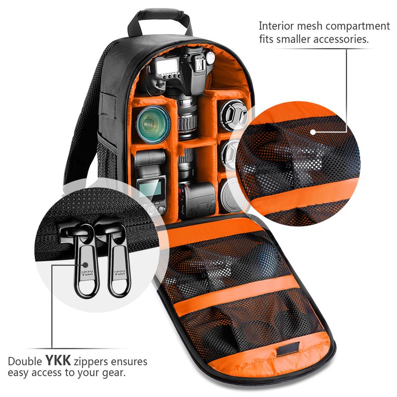 Neewer Backpack Bag Photographers With Waterproof Shockproof Partition Small Insert Case For DSLR Camera_voghion.com