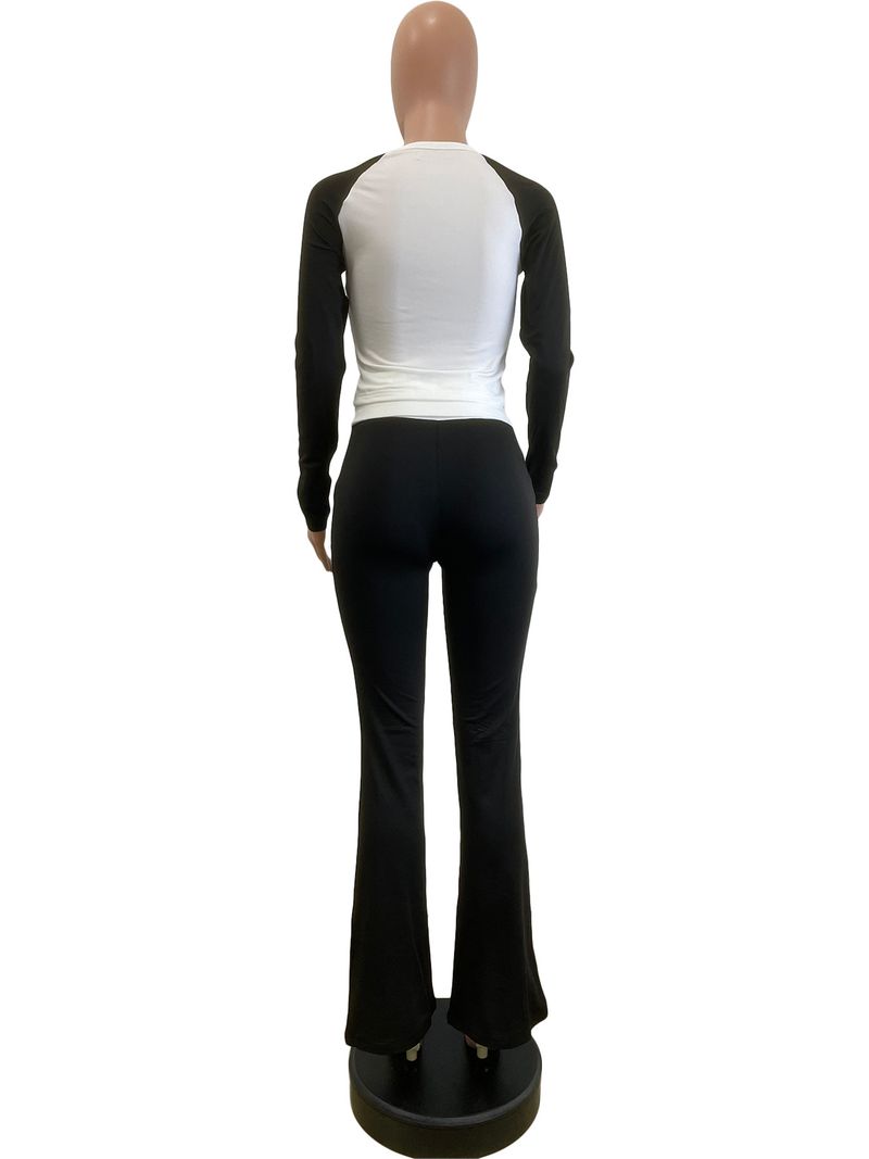Y6058 New Women's Clothing Color-Block Tight High-Waist Folded Slim Fit Fleece-Lined Sports Yoga Pants Set_voghion.com