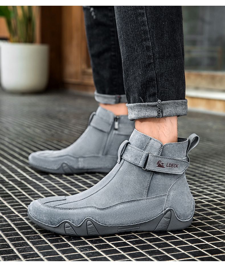 Stivali Martin da uomo in stile retrò, in pelle, di grandi dimensioni, alti, resistenti all'usura, scarpe casual da esterno_voghion.com