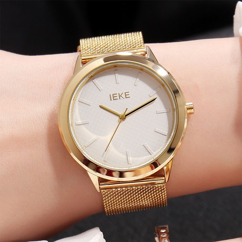 Mesh Damenmode High-End-Marke Stahlband Quarzuhr Trendy_voghion.com