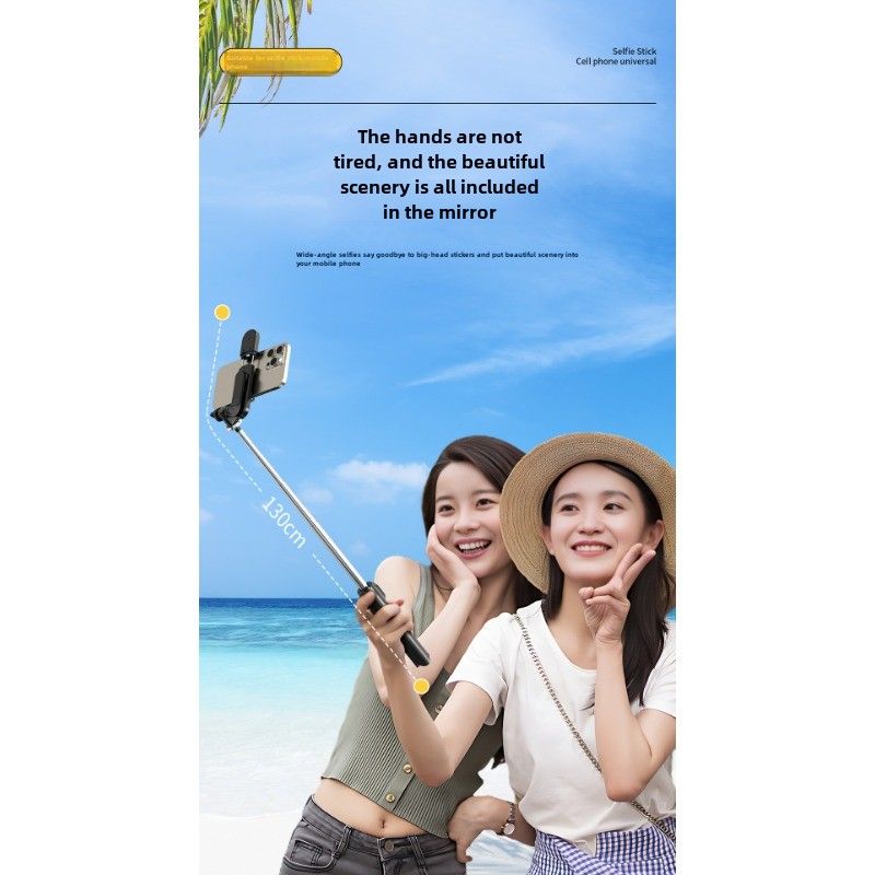 Selfie stick new mobile phone holder travel handheld multi-function live broadcast shooting portable universal bluetooth vlog mini_voghion.com