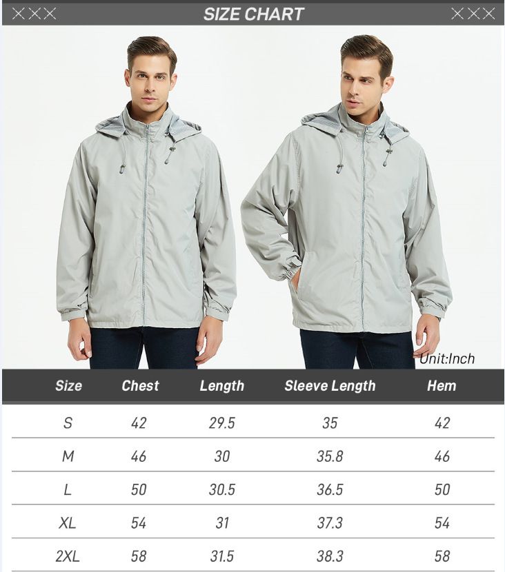 Giacca antivento impermeabile da uomo, con cappuccio, softshell, per tutte le stagioni, leggera, traspirante e antivento, per escursioni e viaggi._voghion.com