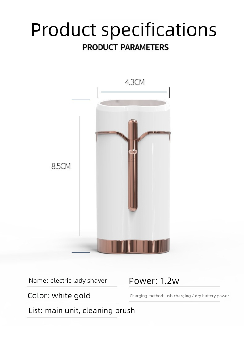 Dispositivo elettrico per la depilazione delle donne, rasoio multifunzionale portatile ricaricabile tramite USB, per uso bagnato e asciutto_voghion.com