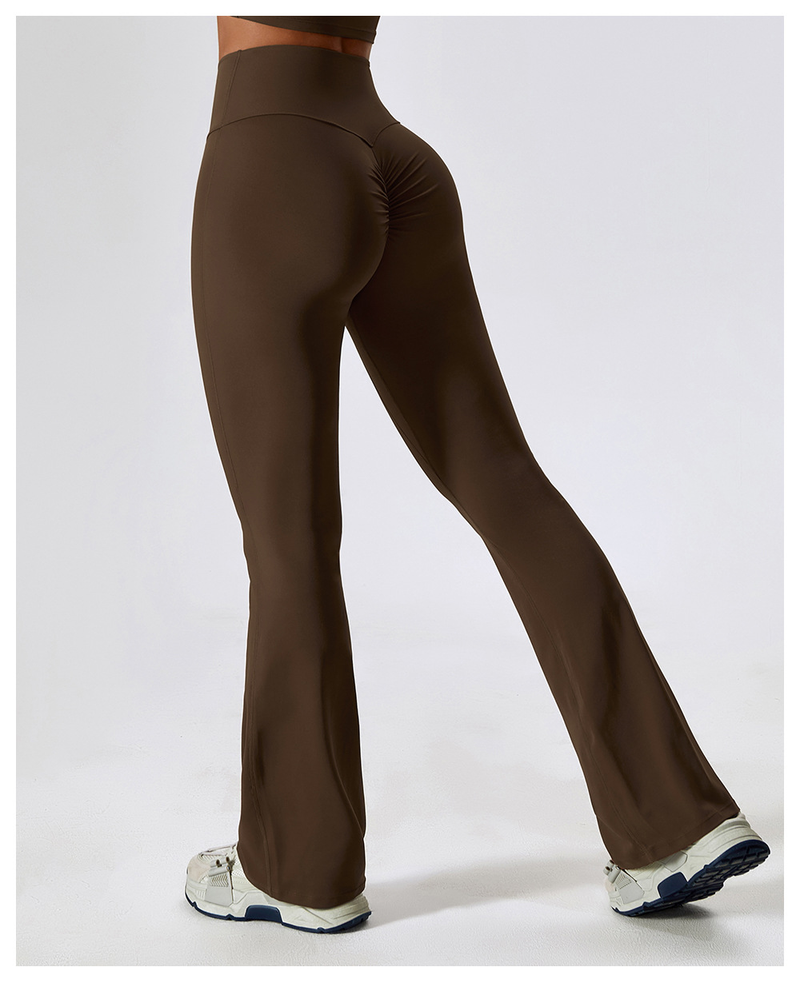 Îmbrăcăminte pentru femei, cu picioare largi, strâmte, culoare nud, pentru ridicarea fundurilor, yoga, clopot, dans, pantaloni sport casual cu talie înaltă_voghion.com