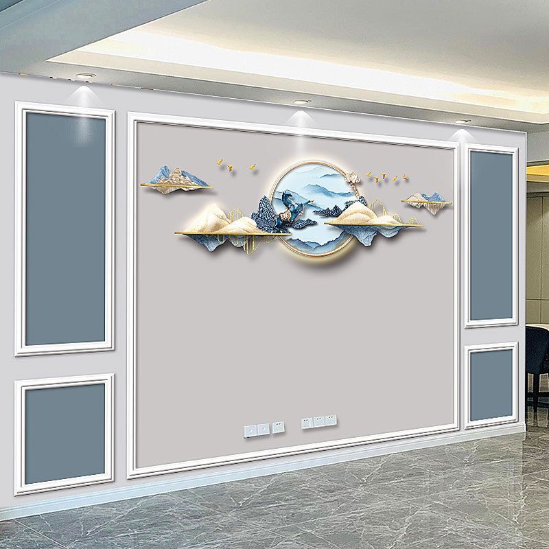 Papier peint mural 5D tridimensionnel avec cadre et fond d'écran TV pour salon_voghion.com