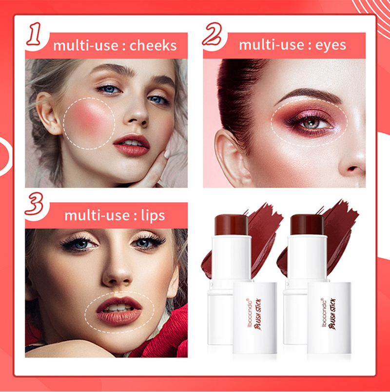 carina Multifunctionele make-up Driedimensionale hoogglans poederblusher rouge lip Kleurreparatiestick_voghion.com
