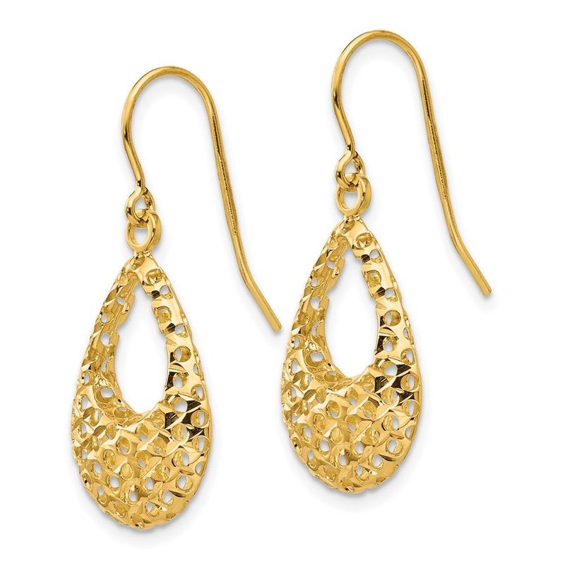 14K D/C Shepherd Hook Earrings_voghion.com