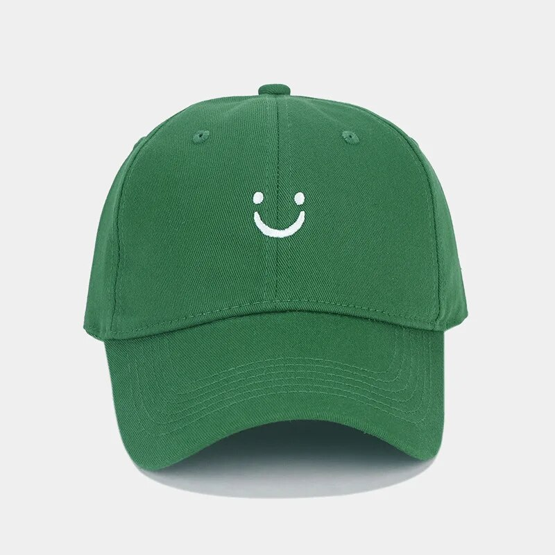 Smiley Face Trucker Washed Dad for Men Women Cute Baseball Caps Unstructured Smile Embroidered Hat_voghion.com