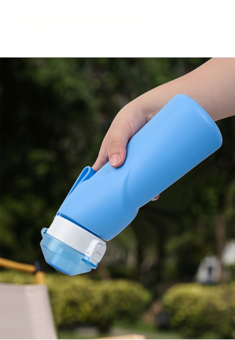 Bouteille d'eau pliable et portable en silicone de qualité alimentaire pour sports de plein air, grande capacité, créative_voghion.com