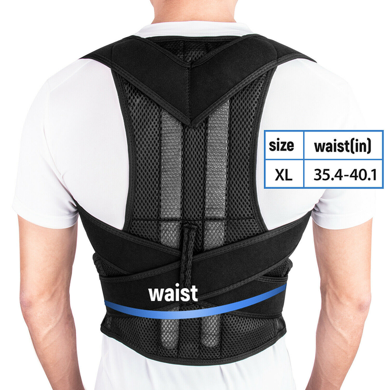 Greenhome Ajustable Unisex Espalda Postura Corrector Soporte Lumbar Brace Cinturón Correa Corsé_voghion.com